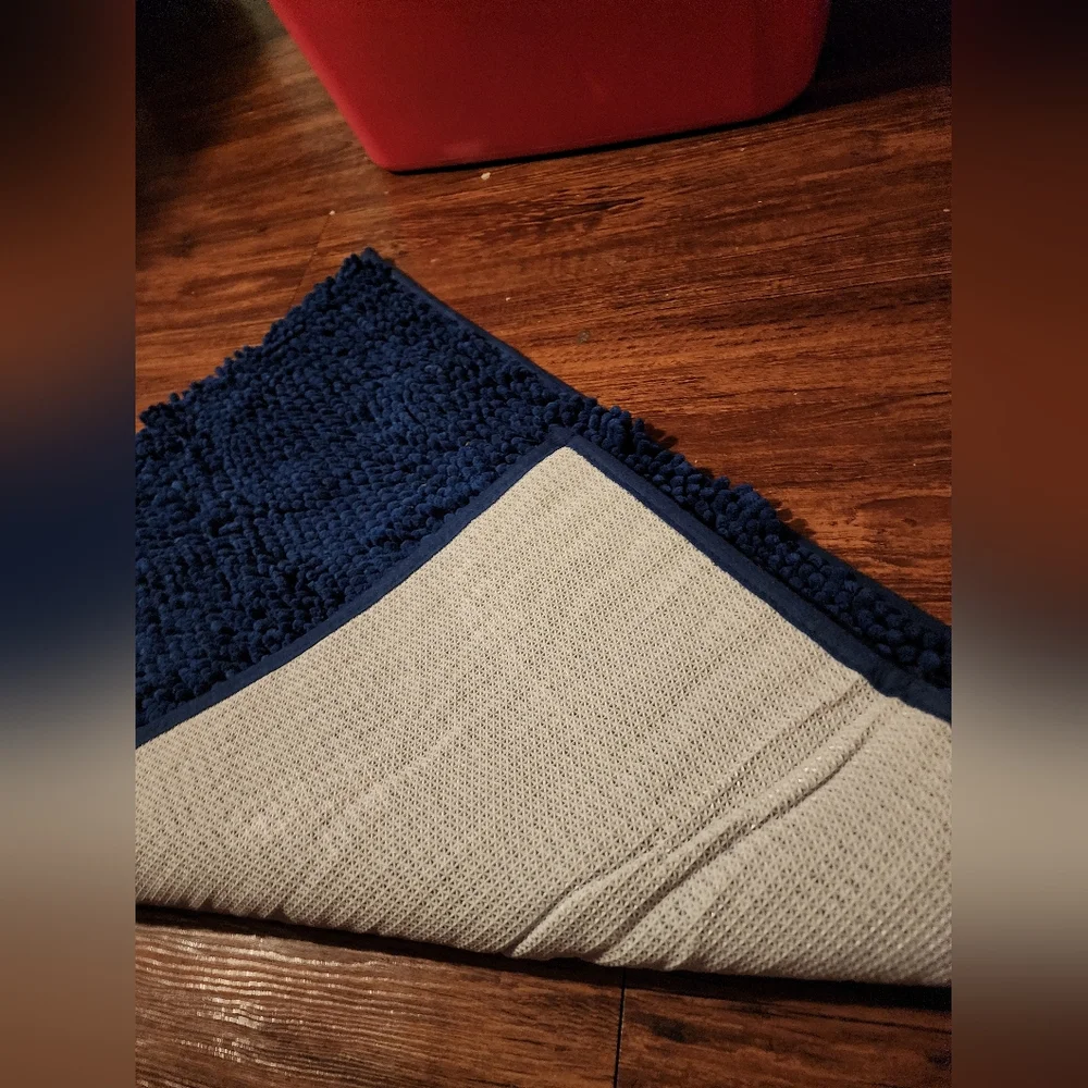 Navy Blue Textured Mud Room Front Rug